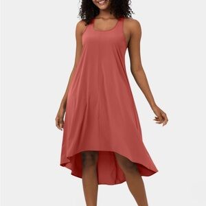 Breezeful™ Racerback Side Pocket High Low Flowy Midi Casual Dress M